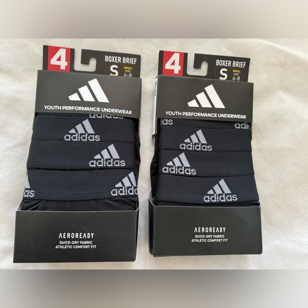 Adidas boxer brief youth performance underwear size small 6-8